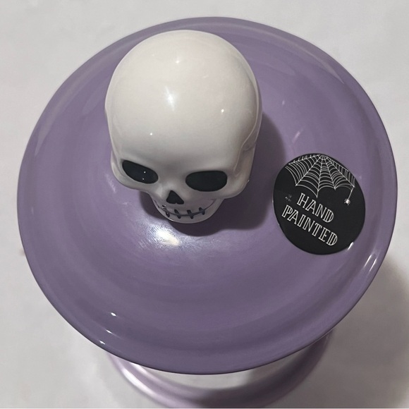 Cobwebs & Cauldrons Halloween Skeleton Glass Candy Jar Purple - Picture 8 of 12